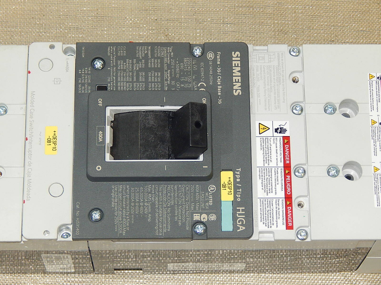  Siemens HJGA  3VL4140-3RR30-0AA0+3VL9440-7KE30  Leistungsschalter 400 A used