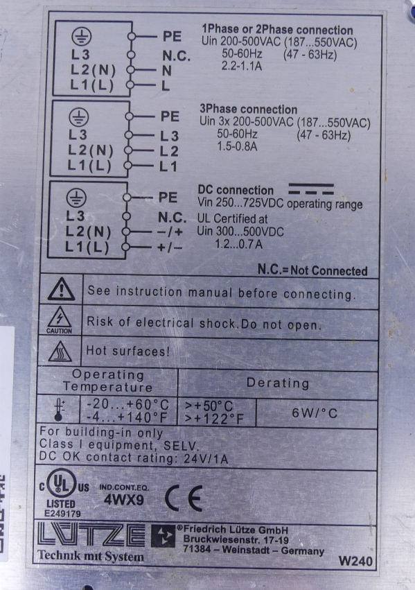 Luetze CPSB-123-240-24 722996