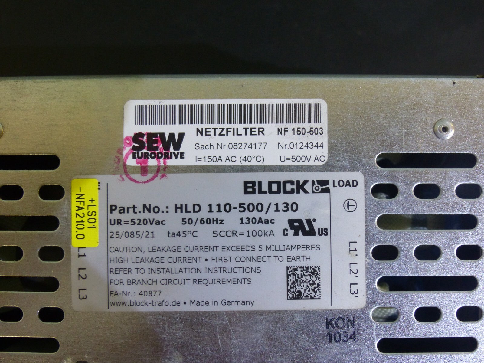 Block HLD110-500/130