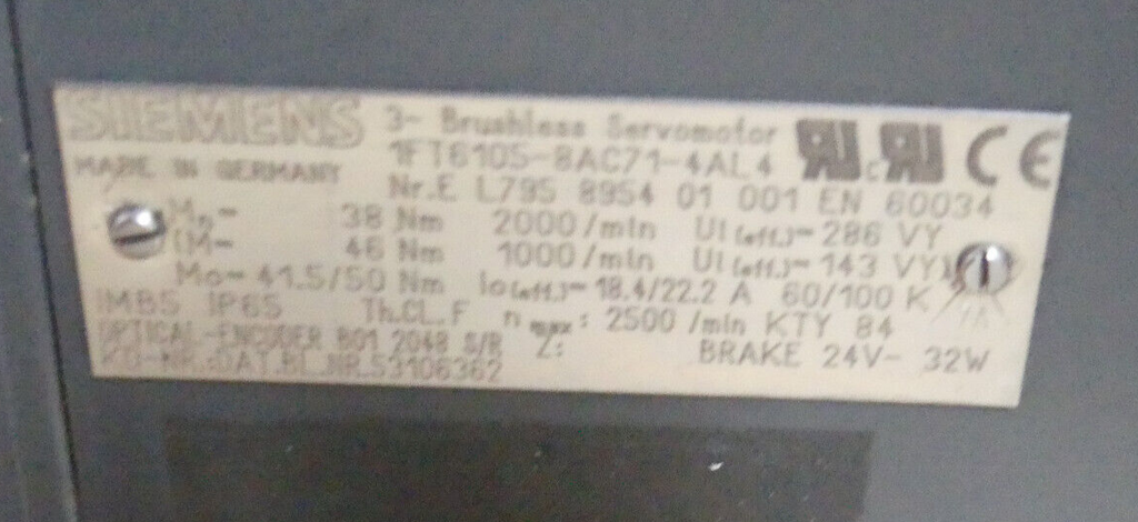 SIEMENS 1FT6105-8AC71-4AL4