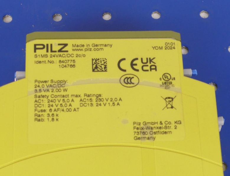 PILZ S1MS 24VAC/DC 2C/O 840775