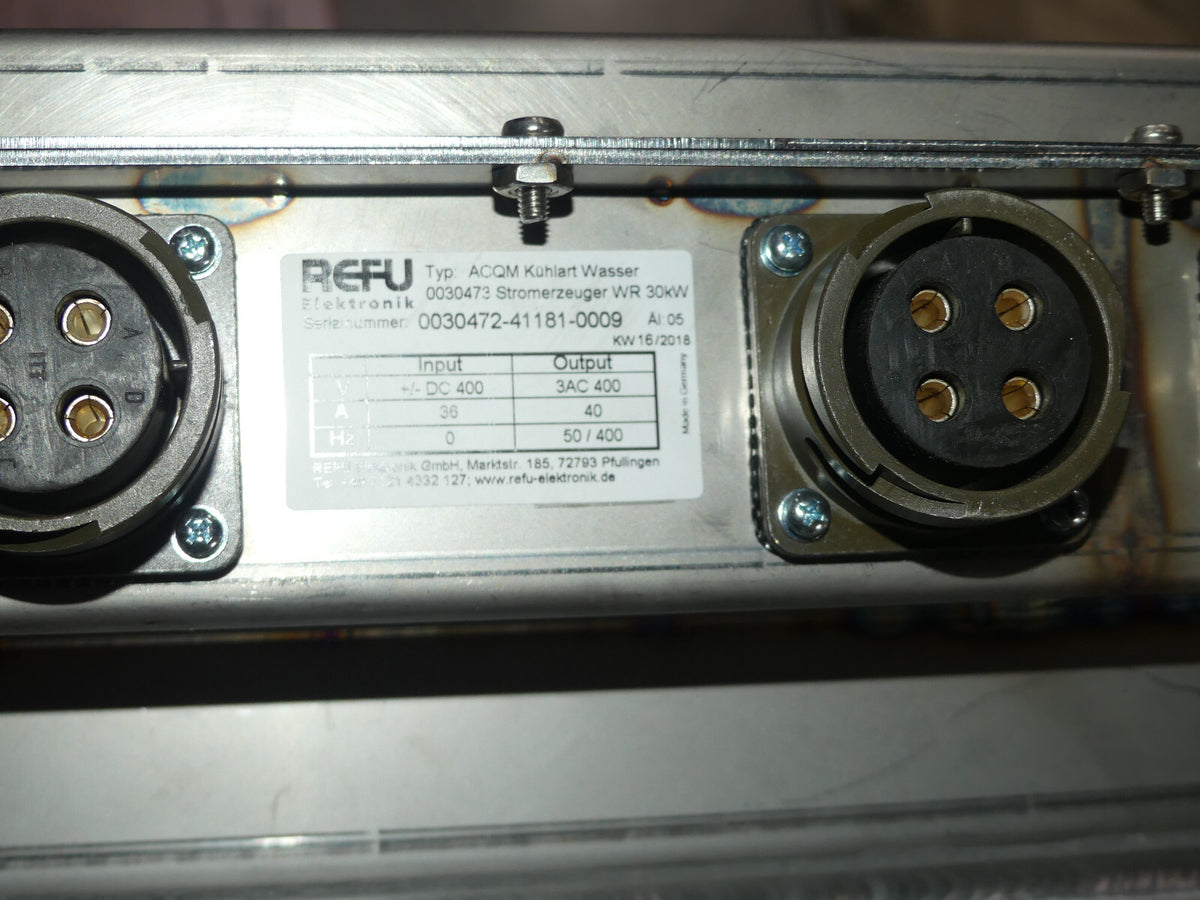 REFU ELETRONIK ACQM Kuhlart Wasser 030473 STROMERZEUGER WR 30KW s.Bilder