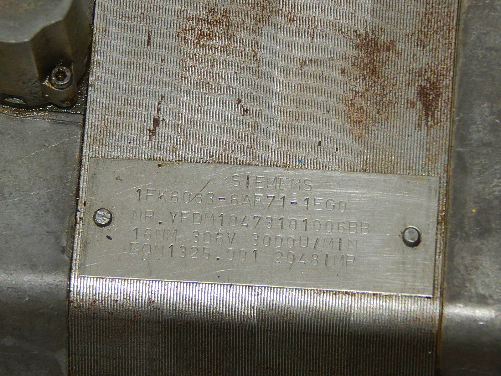 Siemens Servomotor 1FK6083-6AF71-1EG0  Used