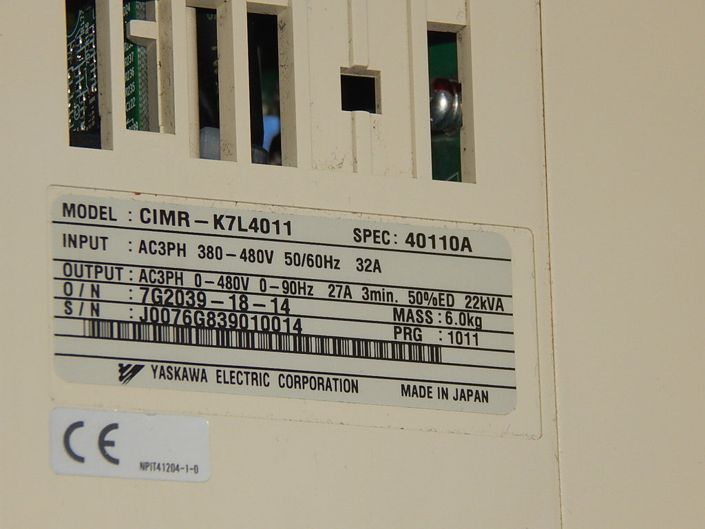  YASKAWA CIMR-K7L4011 SPEC:40110A 22 KVA FREQUENZUMRICHTER USED