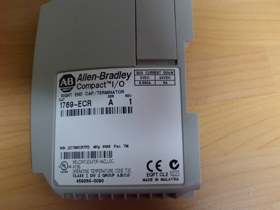 Allen-Bradley RIGHT END CAP Terminator Cat  1769-ecr