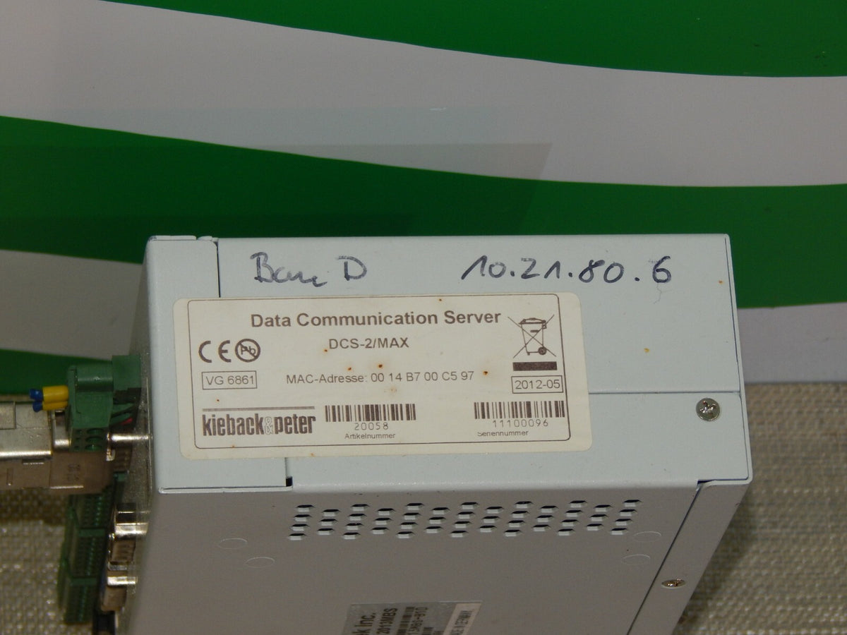  Kieback & Peter  Data Communication Server DCS-2/MAX