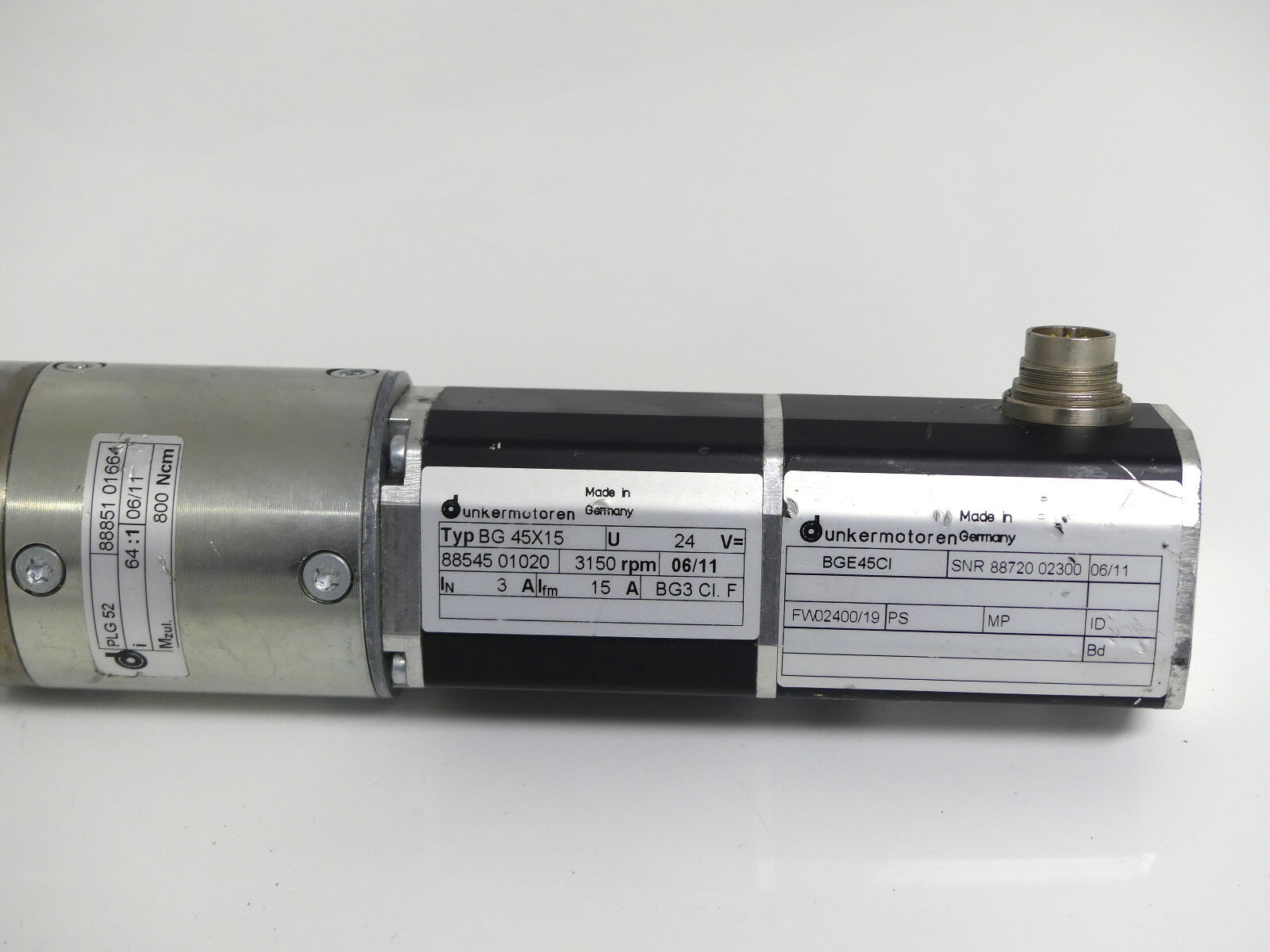 Dunkermotoren BG 45X15 + PLG 52 + BGE45CI 