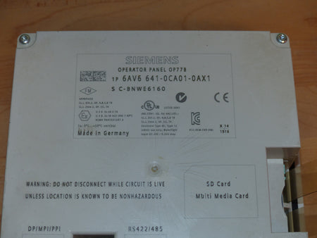Siemens 6AV6641-0CA01-0AX1 / 6AV6 641-0CA01-0AX1 Operator Panel OP77B E11