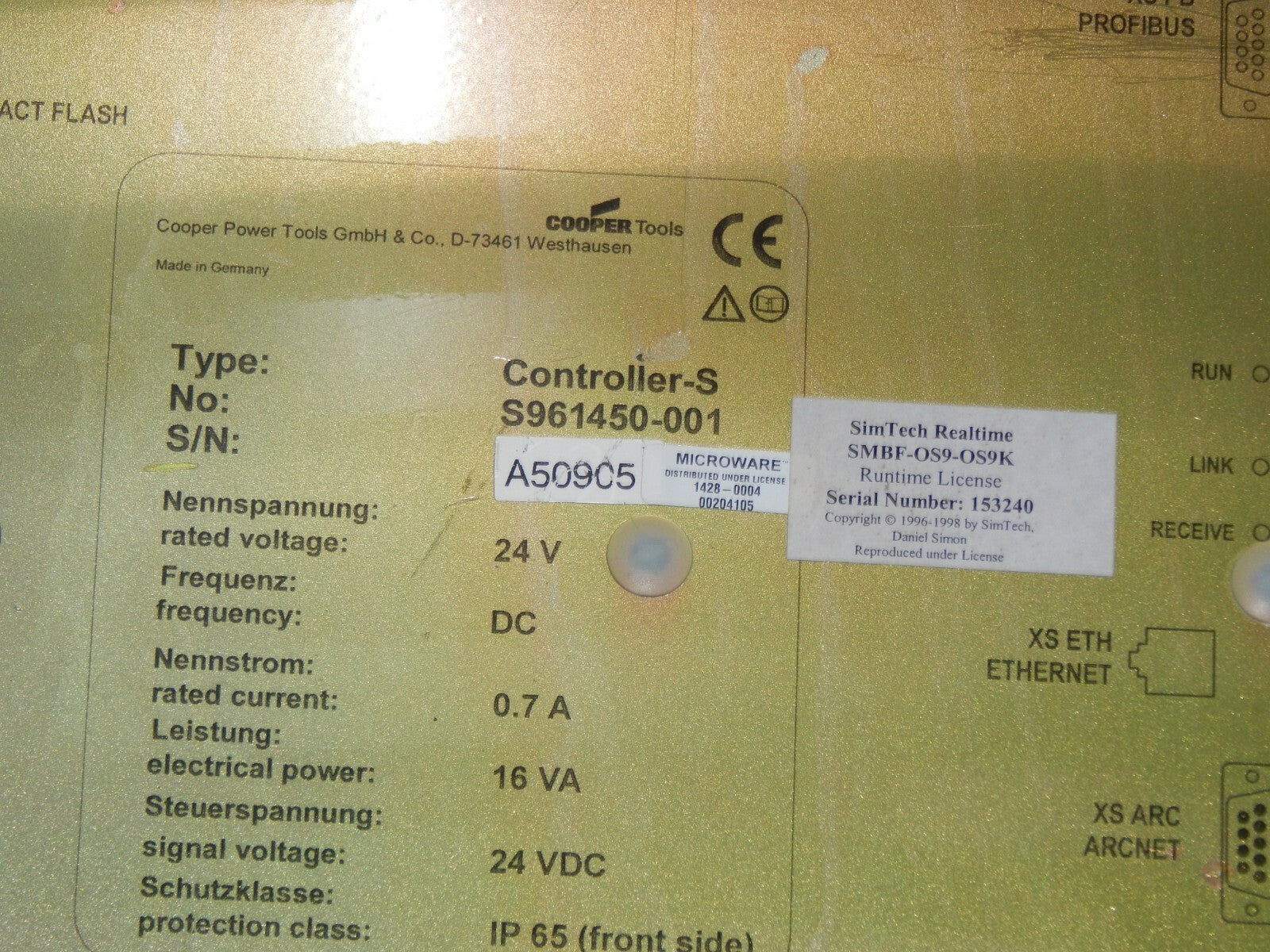  COOPER Tools Controller-S // S961450-001 Display used