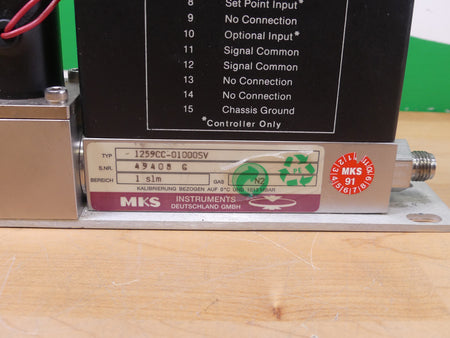 MKS Instruments Mass Flow Controller 1259CC-01000SV