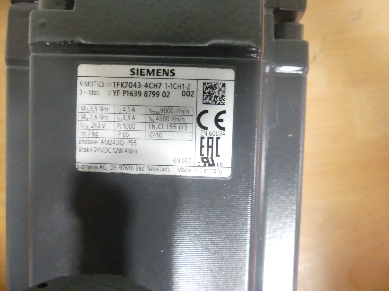 Siemens  Simotics  1FK7043-4CH7-1CH1-Z   Neuwertig
