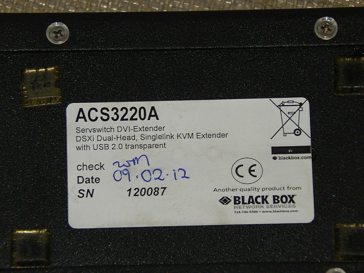  Black Box   ACS3220A   Servswitch DVI-Extender used