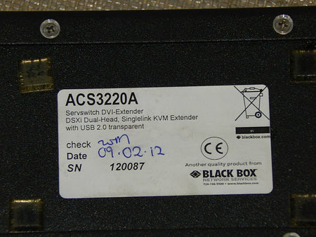  Black Box   ACS3220A   Servswitch DVI-Extender used