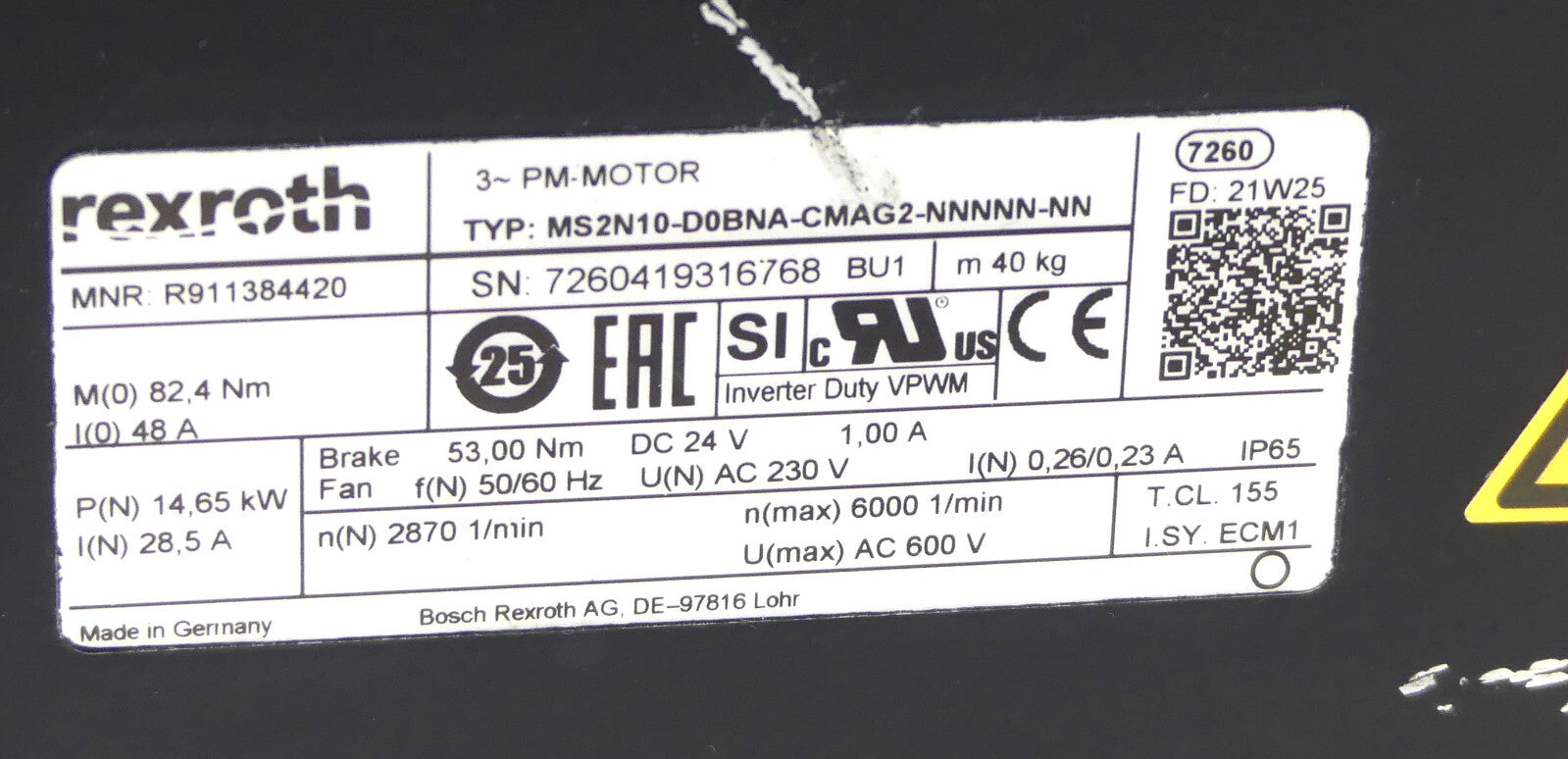 Rexroth MS2N10-D0BNA-CMAG2-NNNNN-NN