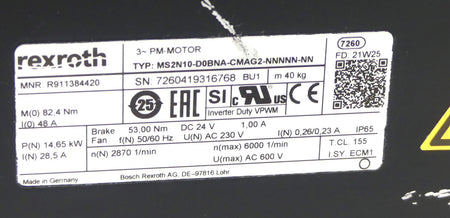 Rexroth MS2N10-D0BNA-CMAG2-NNNNN-NN