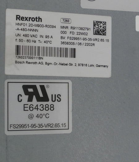 Rexroth Netzfilter HNF01.2D-M900-R0094-A-480-NNNN MNR: R911382791 TOP ZUSTAND