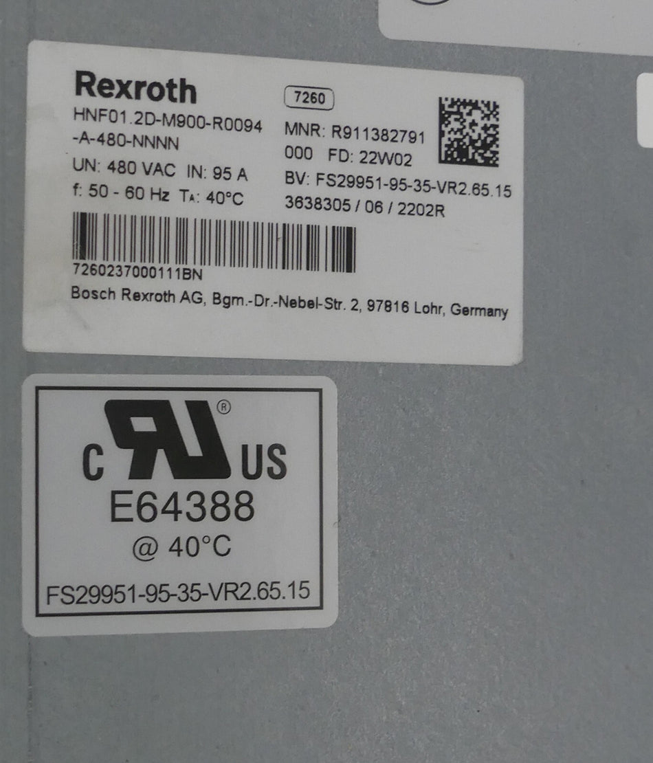 Rexroth Netzfilter HNF01.2D-M900-R0094-A-480-NNNN MNR: R911382791 TOP ZUSTAND
