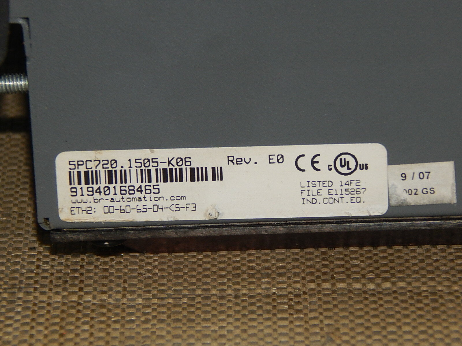  B&R Bernecker & Rainer - Touch Panel  5PC720.1505-K06 // PC 5P62 Rev.E0 s.Bild