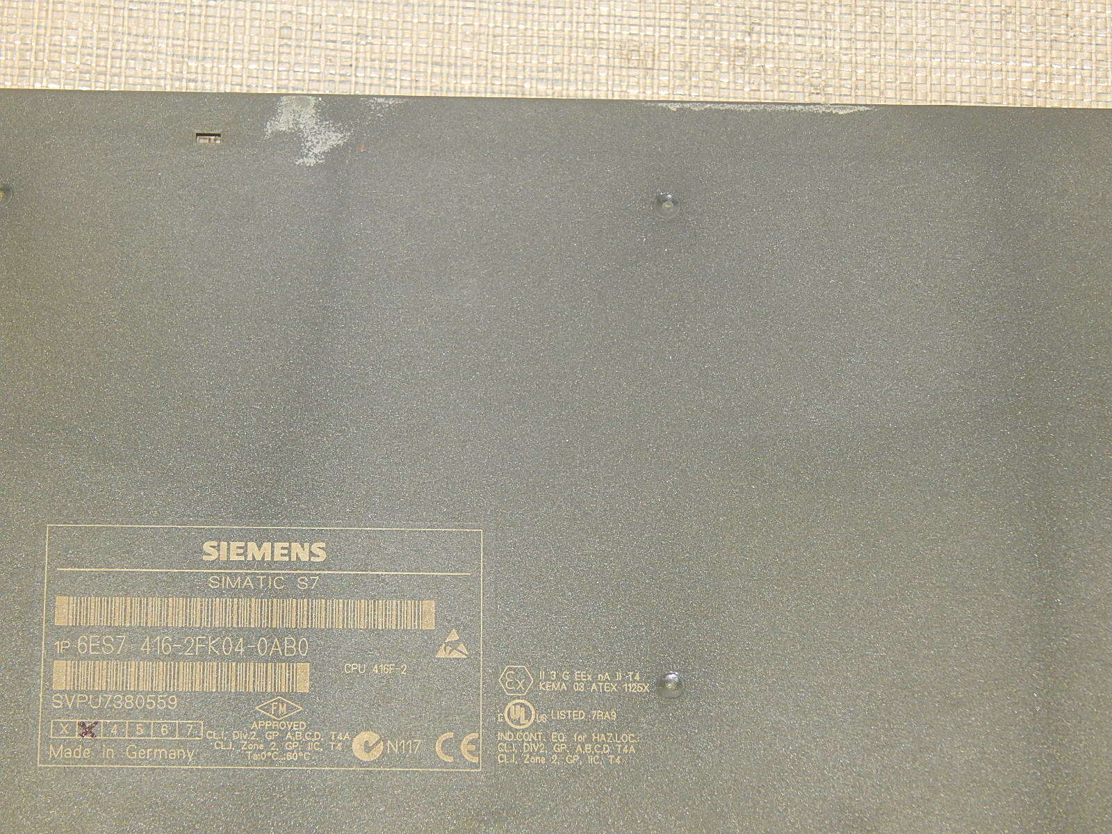  Siemens 6ES7 416-2FK04-0AB0 //  6ES77416-2FK04-0AB0 ohne Klappe used