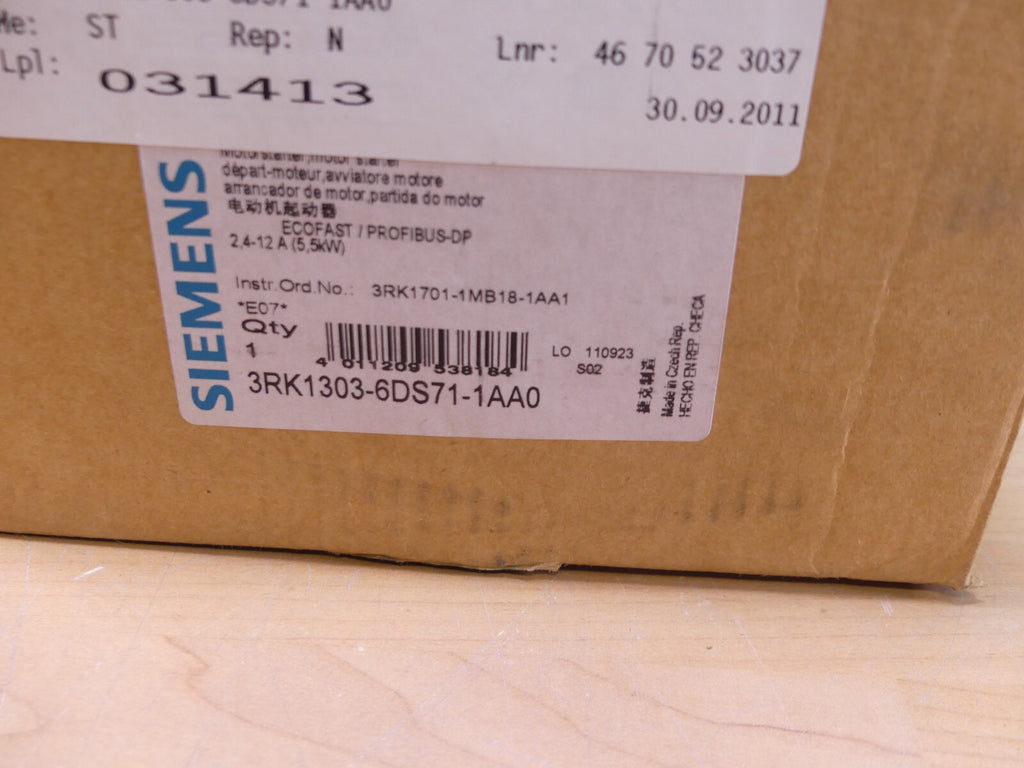 SIEMENS ECOFAST 3RK1303-6BS71-1AA0 Motorstarter