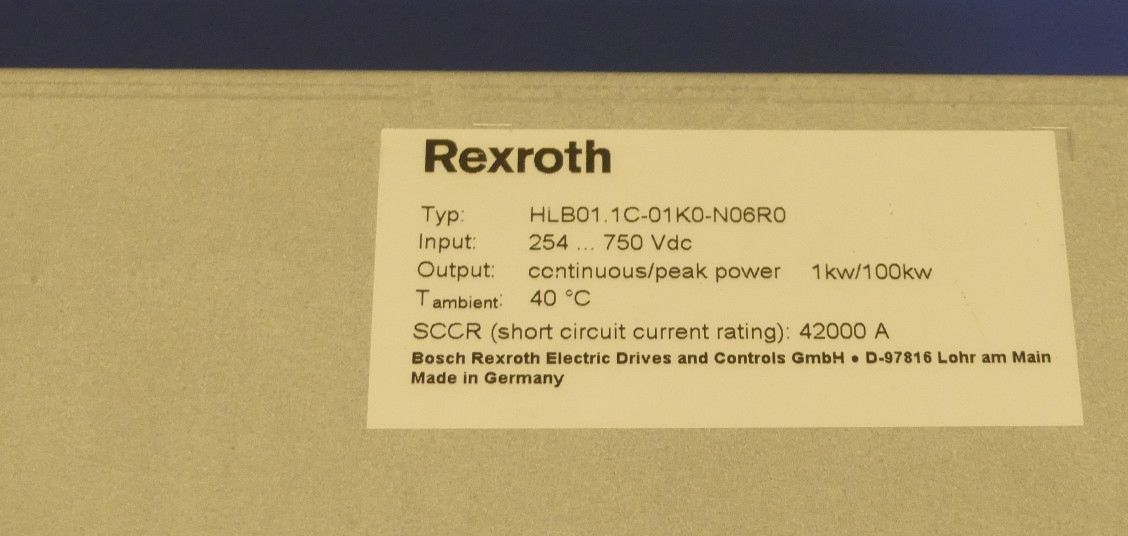  Rexroth IndraDrive  HLB01.1C-01K0-N06R0-A-007-NNNN  Used