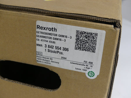 REXROTH GETRIBEMOTOR GKM16-3 MNR: 3842554306