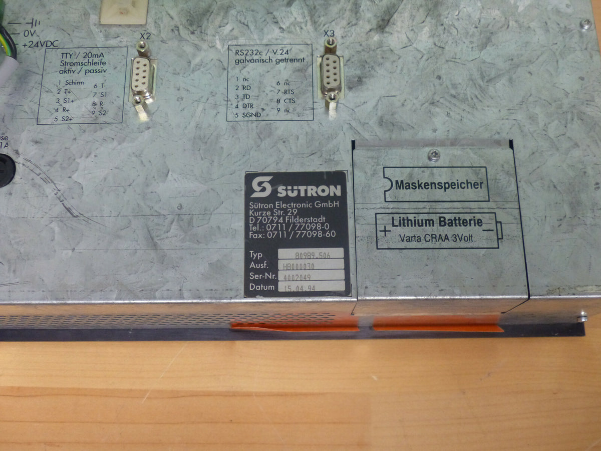 SUTRON BT20 / 80989.506 OPERATOR PANEL s.Bilder