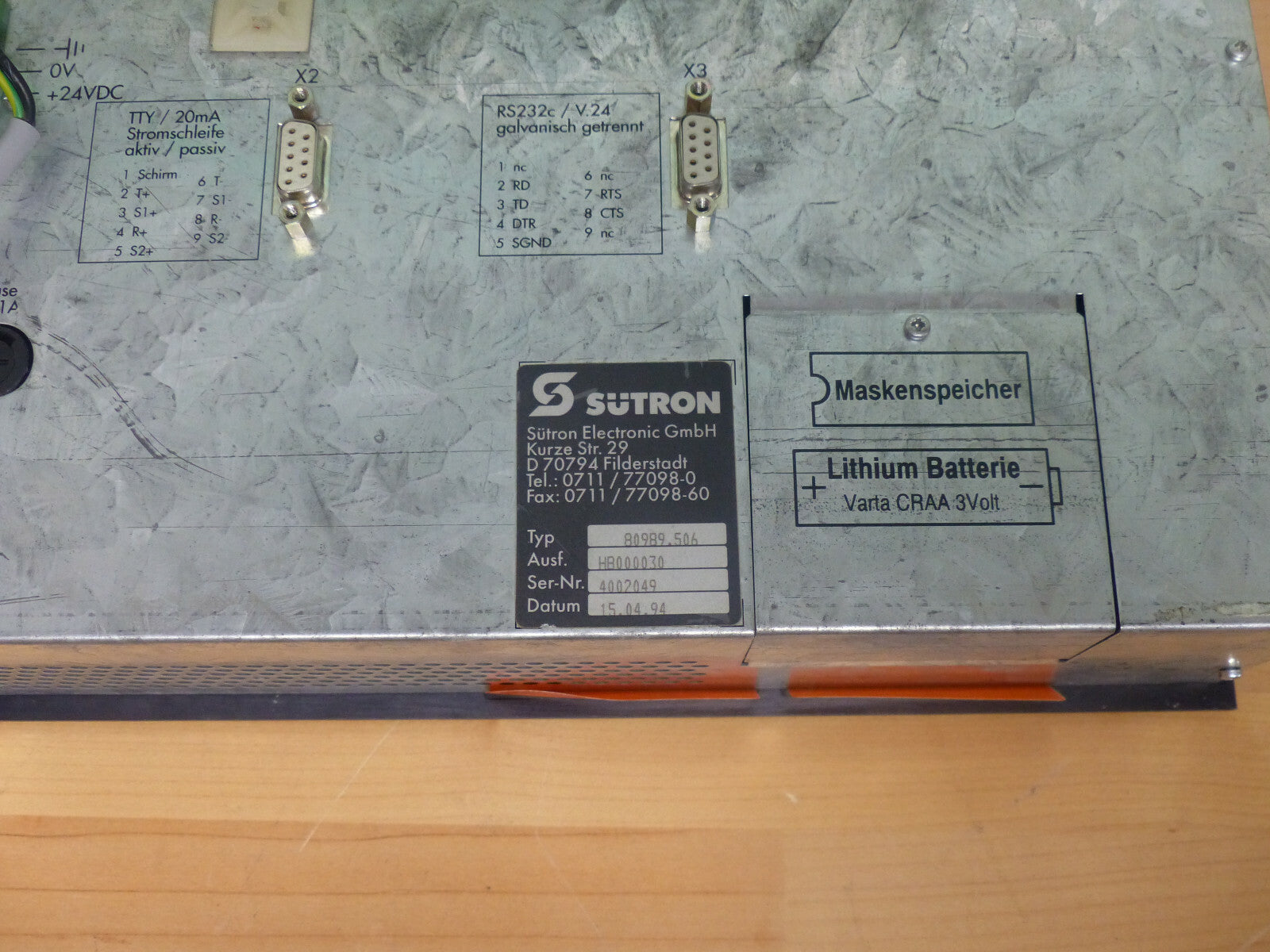 SUTRON BT20 / 80989.506 OPERATOR PANEL s.Bilder