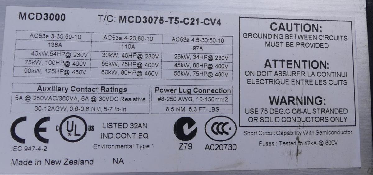 Danfoss  MCD3000 MCD3075-T5-B21-CV4