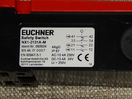 Euchner  NX1-2131A-M  092624 Safety Switch 