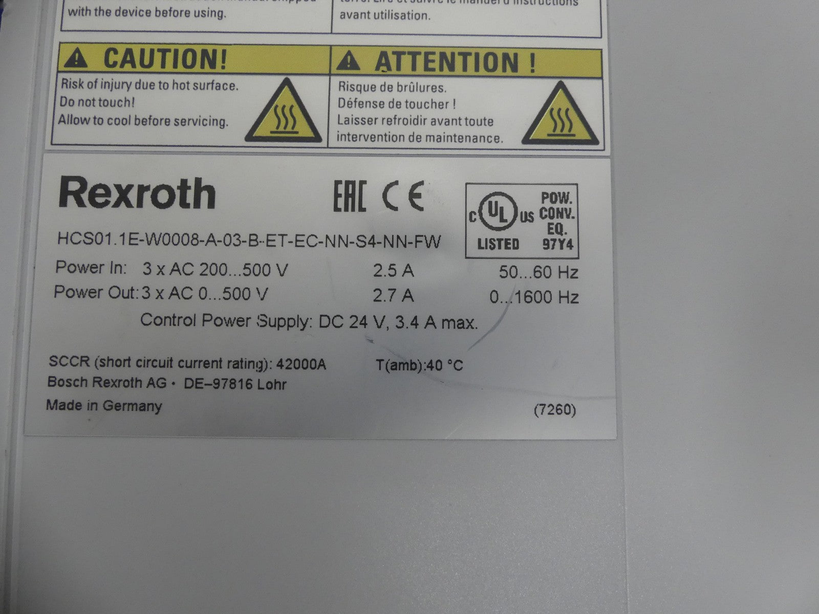 Rexroth HCS01.1E-W0008-A-03-B-ET-EC-NN-S4-NN-FW