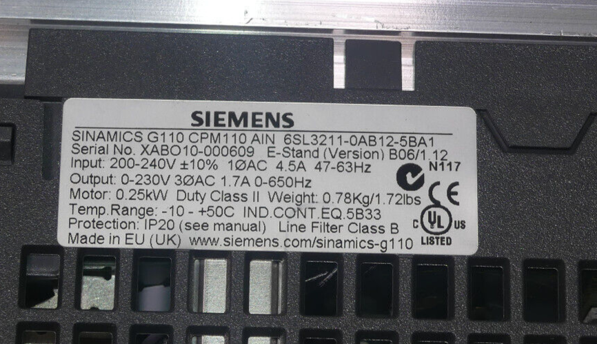 Siemens 6SL3211-0AB12-5BA1 MIT 6SL3255-0AA00-4BA1