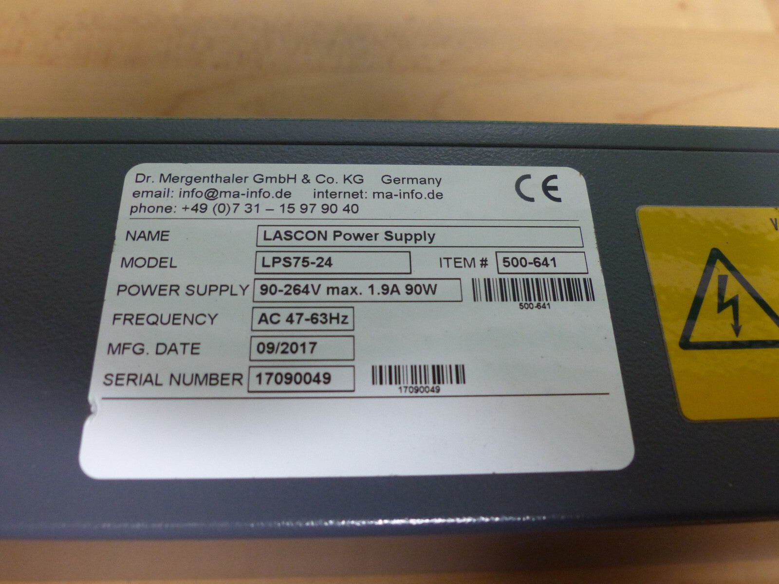 Dr. Mergenthaler LPS75-24 LASCON Power Supply Used s.Bilder