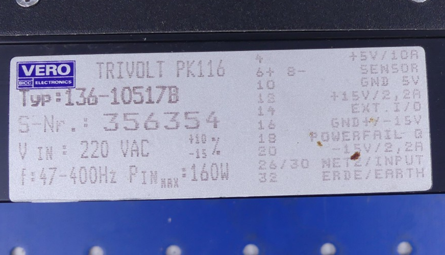 Vero Electronics Trivolt PK116 136-10517B