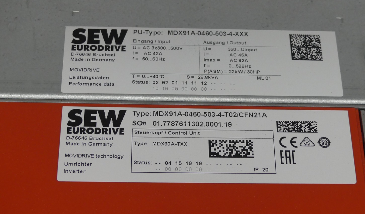 SEW MDX91A-0460-503-4-T02/CFN21A