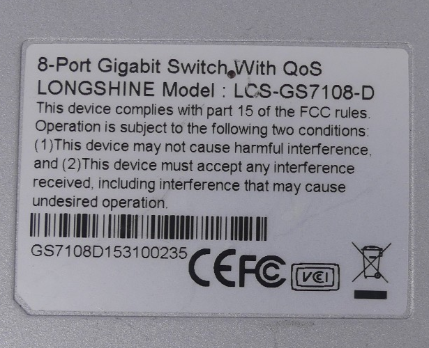 Longshine LCS-GS7108-D 8-Port Gigabit Switch