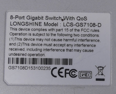 Longshine LCS-GS7108-D 8-Port Gigabit Switch