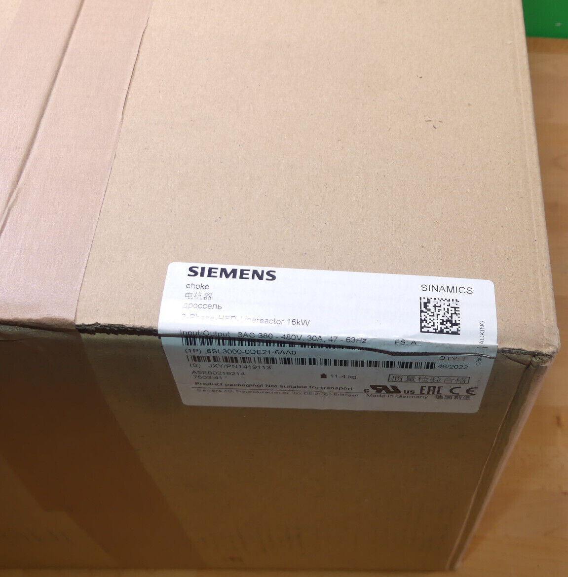 SIEMENS  6SL3000-0DE21-6AA0 3-Phasen HFD Netzdrossel