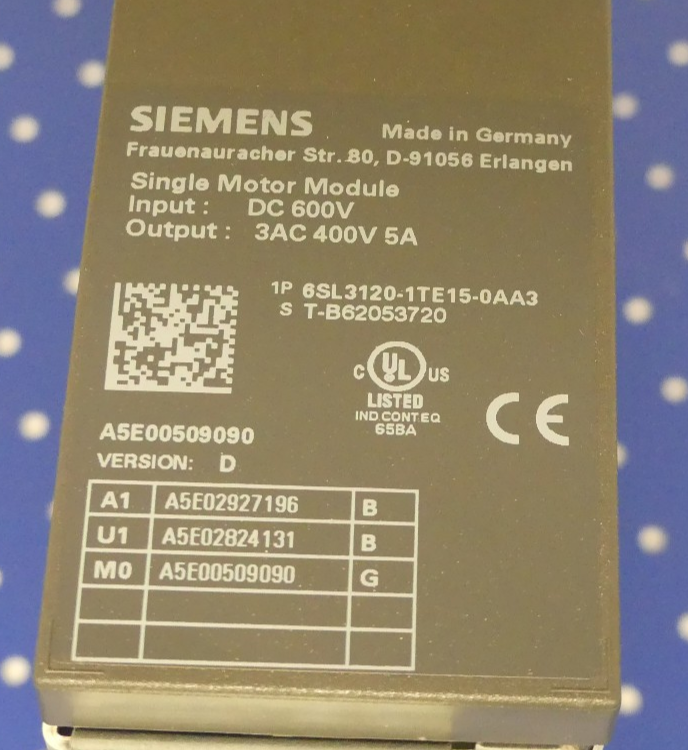 SIEMENS 6SL3120-1TE15-0AA3