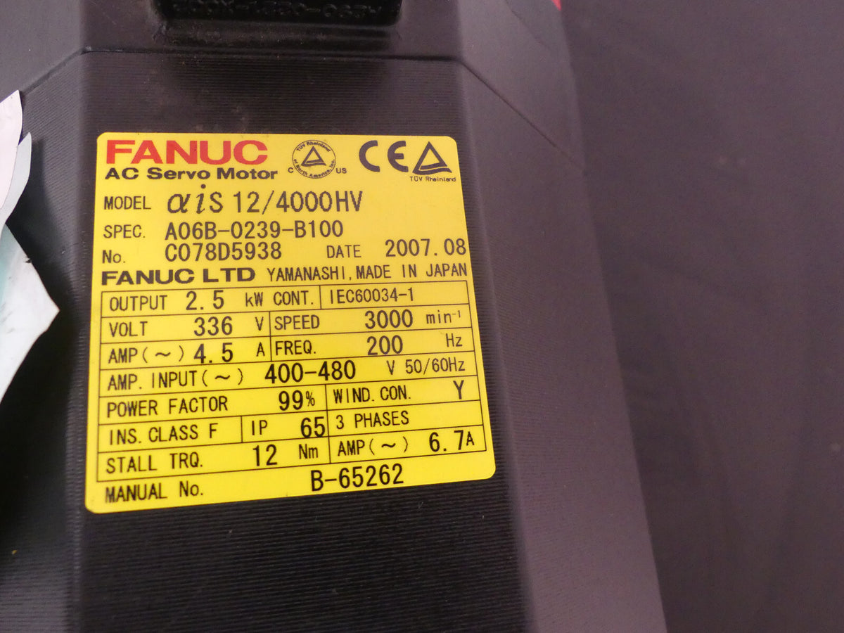 Fanuc A06B-0237-B100 Servomotor / Pulsecoder Type A860-2000-T301