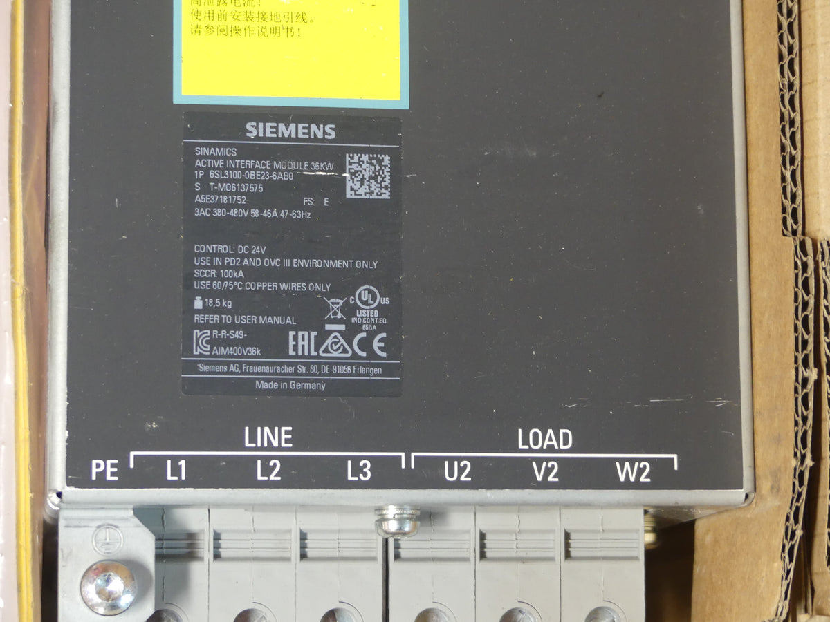 Siemens SINAMICS S120 Interface Module  6SL3100-0BE23-6AB0