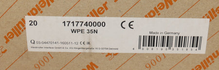 20x Weidmüller WPE 35N 1717740000 Schutzleiter-Reihenklemmen