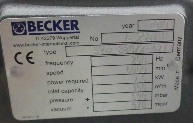 BECKER  SVw 380/2-427  SVW 380/2-427  B.j 2010