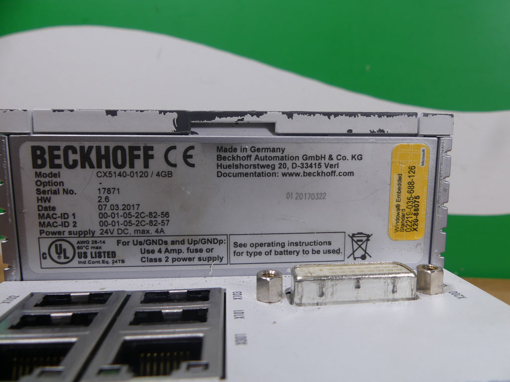 BECKHOFF Cx5140-0120/4gb used s.Bilder