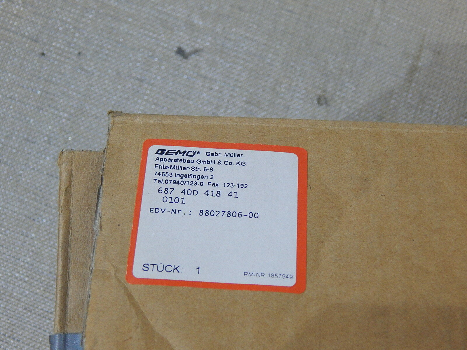 Gemü 687 80D1634 41 Membranventil metal Membran ventil