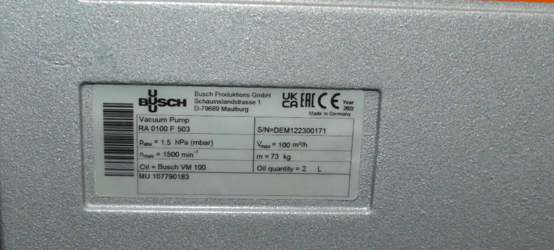 BUSCH RA 0100 F 503 Vakuum pumpe