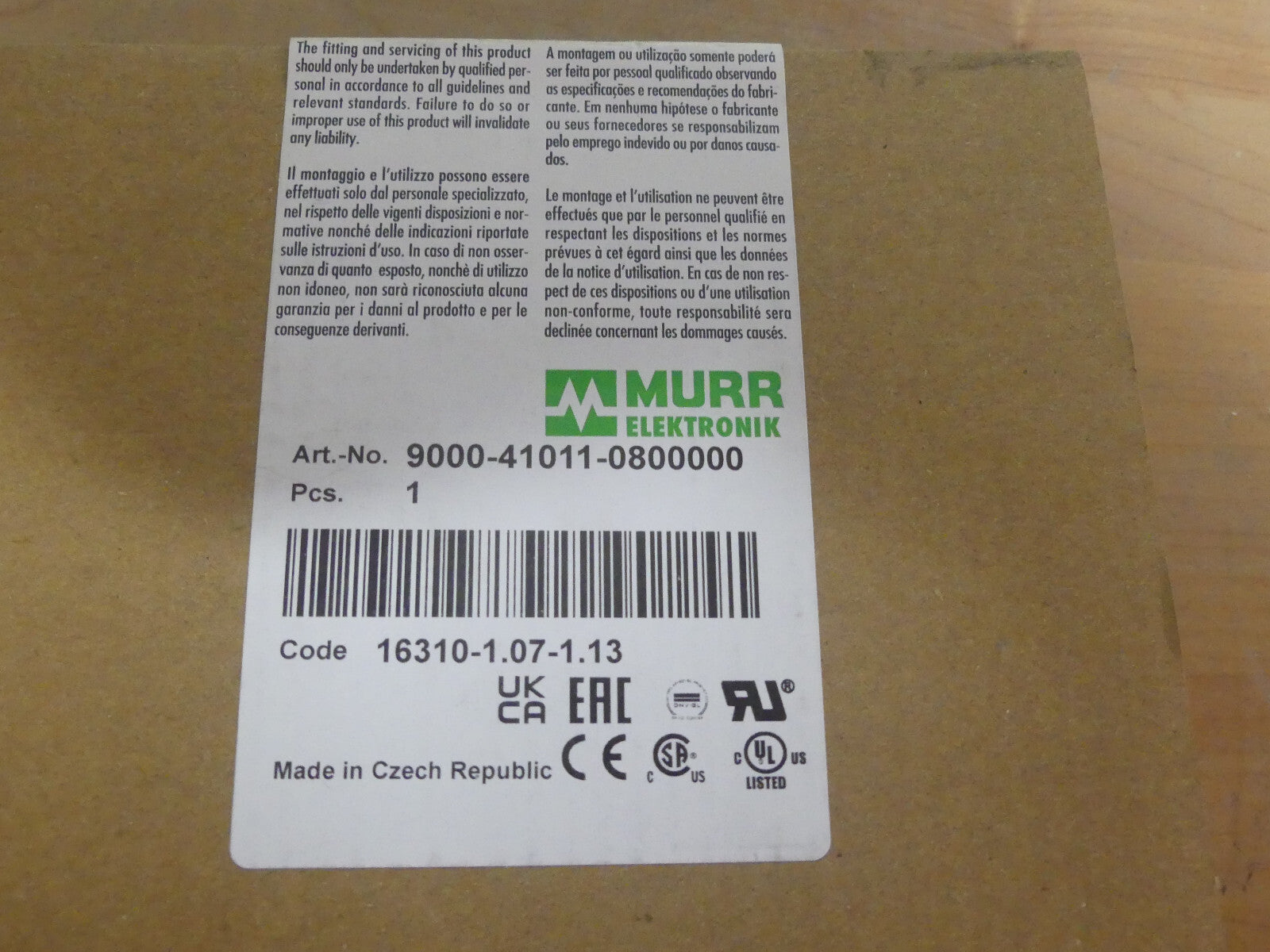MURR ELEKTRONIK 9000-41011-0800000