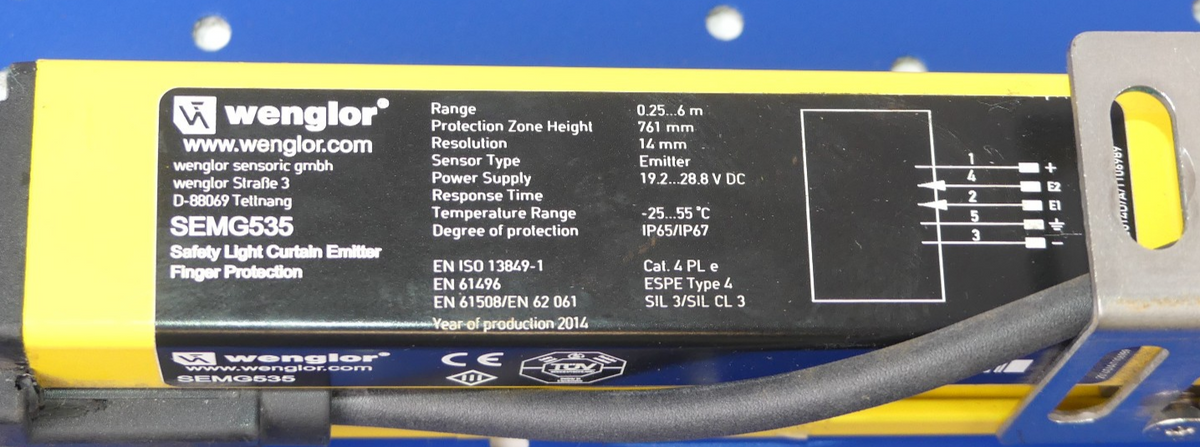 Wenglor Sicherheits-Lichtvorhang SEMG635 Sender + Empfänger