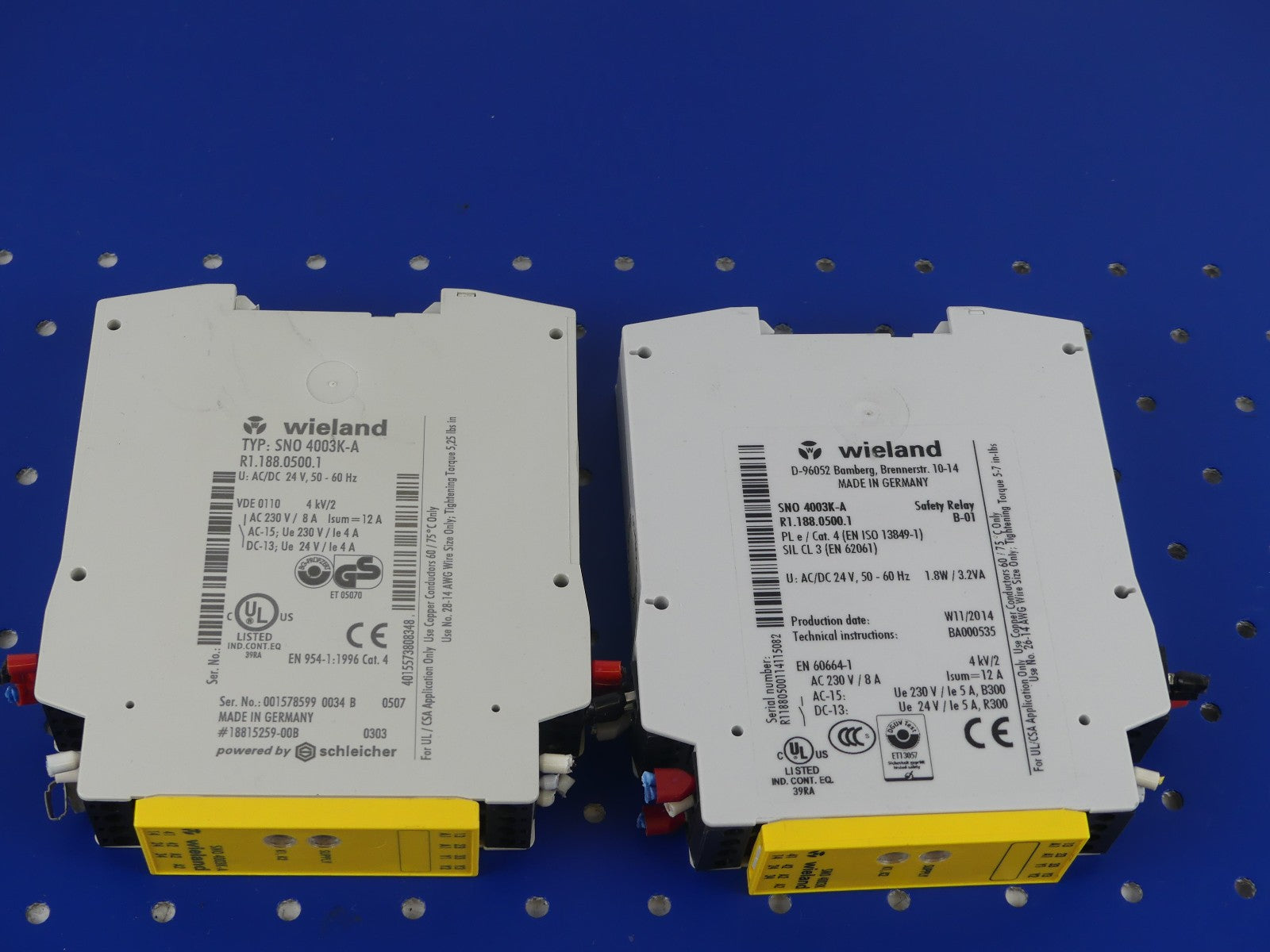 2x WIELAND SNO 4003K-A