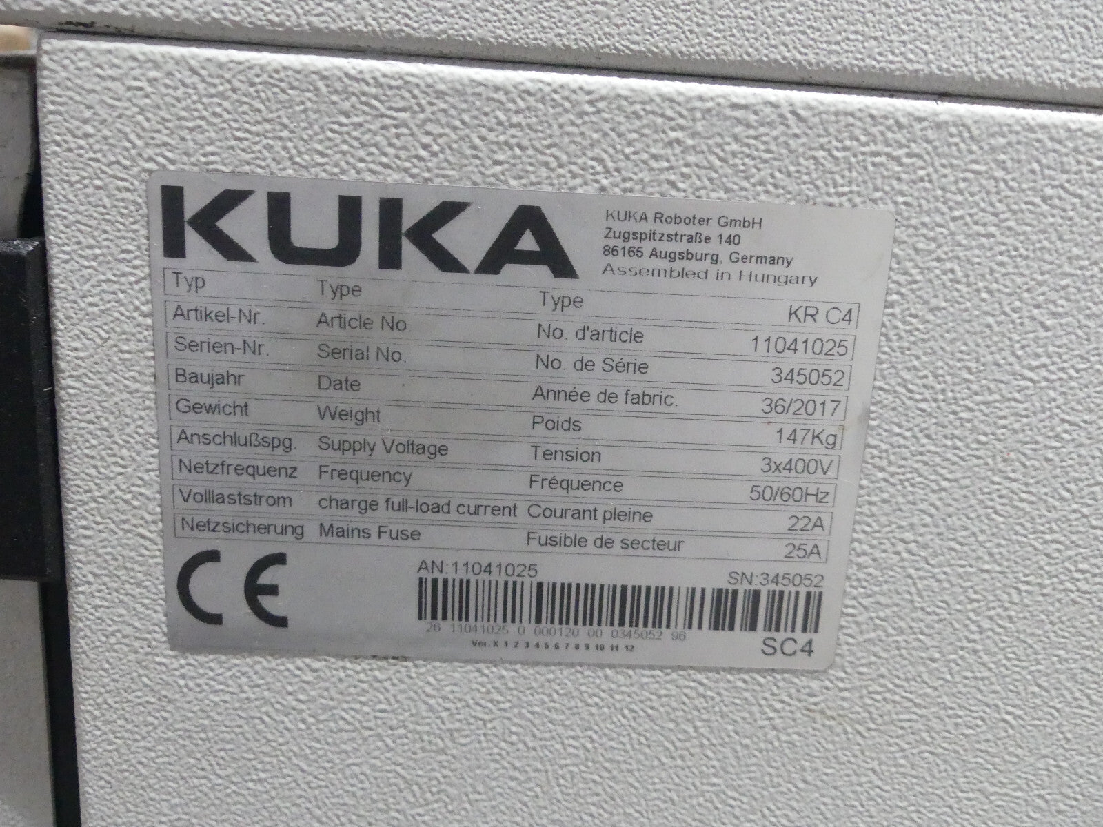 KUKA Industrieroboter KRC4  KR210 R2700 extra  KR210R2700 extr B.j: 09/2017 s.B